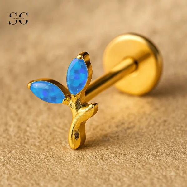 SGYS1015 Internal Thread Labret with Minimalist Dual-Color Zircon Design