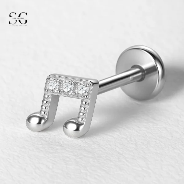 SGYS1026 Internal Thread Labret Musical Note Design