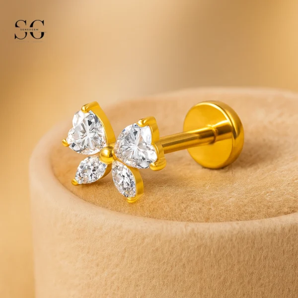SGYS1034 Internal Thread Labret with Butterfly Design