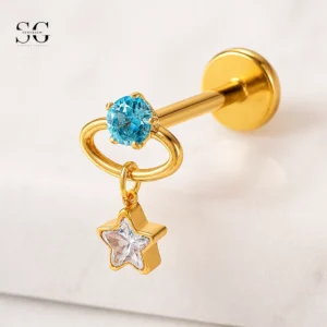 SGYS1035 Interne draad labret met cirkelvormige hanger -ontwerp