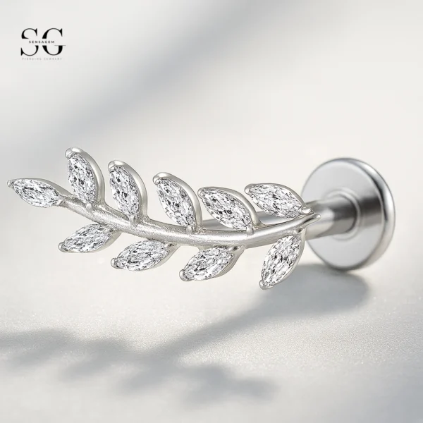 SGYS1066 Internal Thread Labret – F136 Titanium Tree Branch Design Body Piercing Jewelry