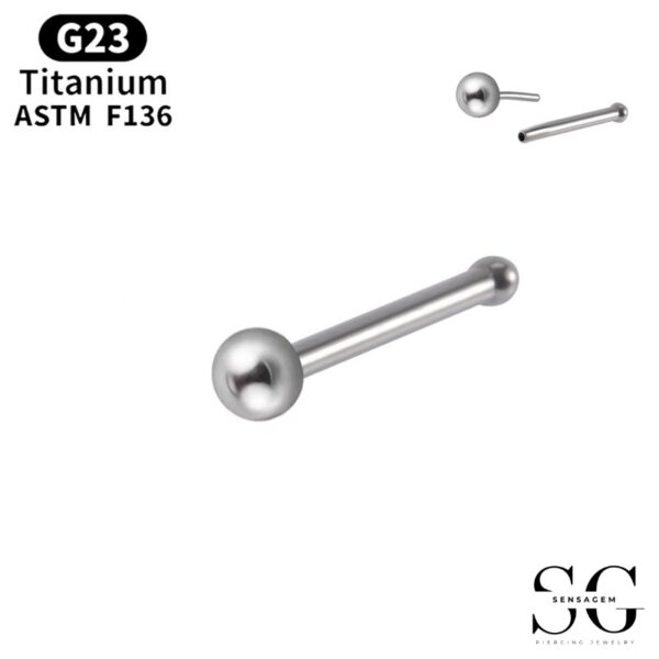 Sensagem SG546 G23 Titanium Nose Studs - Straight, L-Shape, Curved Barbell Options - Image 4