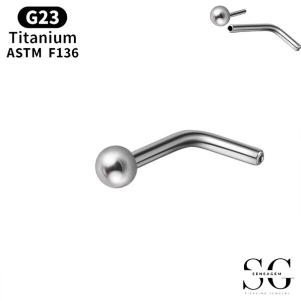 Sensagem SG546 G23 Titanium Nose Studs - Straight, L-Shape, Curved Barbell Options - Image 3