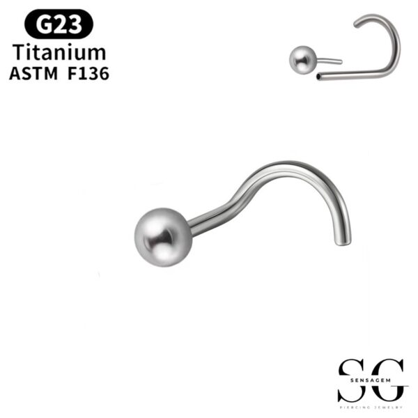 Sensagem SG546 G23 Titanium Nose Studs - Straight, L-Shape, Curved Barbell Options - Image 2