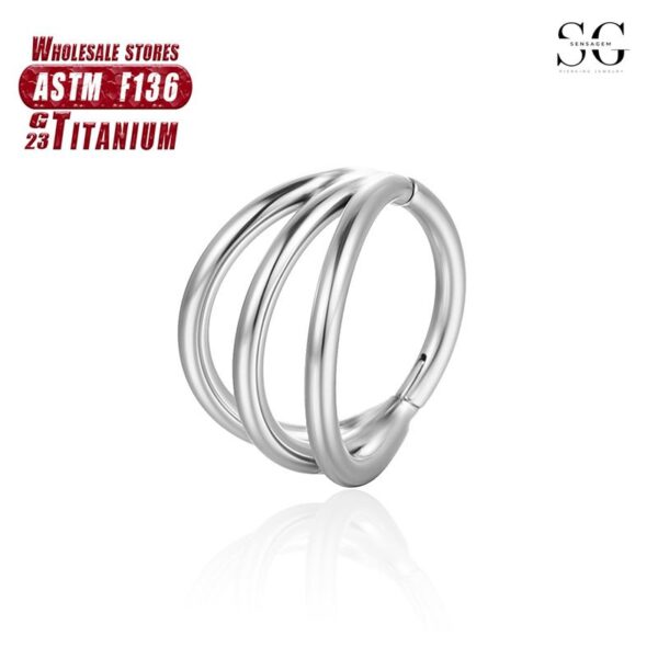 Sensagem F136 Titanium 3-Prong Nose Ring with Seamless Closure - Image 5