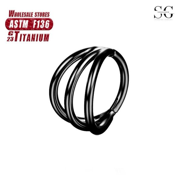 Sensagem F136 Titanium 3-Prong Nose Ring with Seamless Closure - Image 3