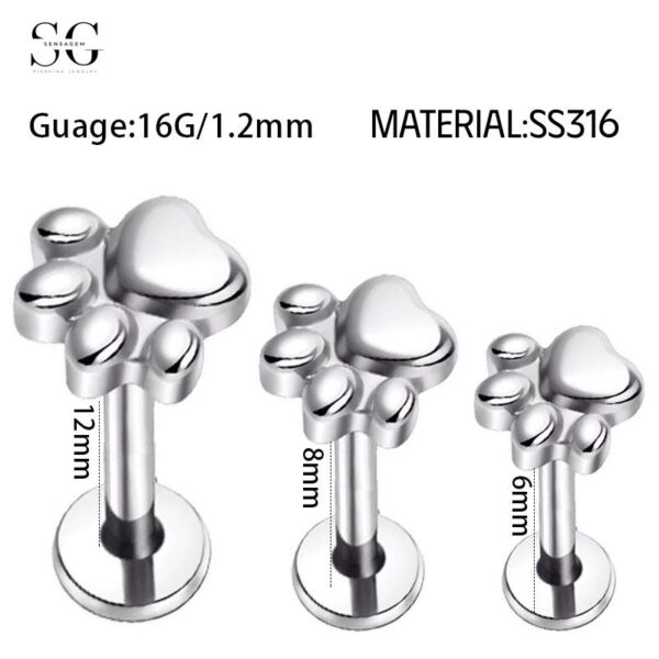 Sensagem SG548 316 Stainless Steel Lip Studs - Durable Hypoallergenic Jewelry - Image 2