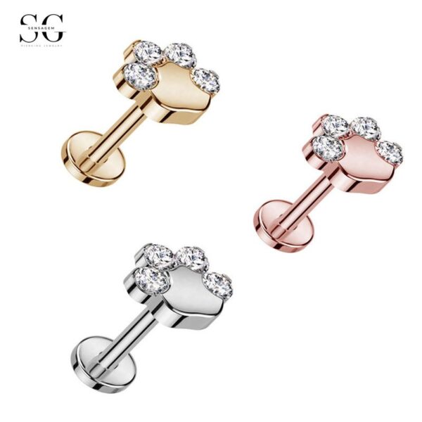 Sensagem SG551 Stainless Steel Lip Studs, Hypoallergenic, 3 Colors