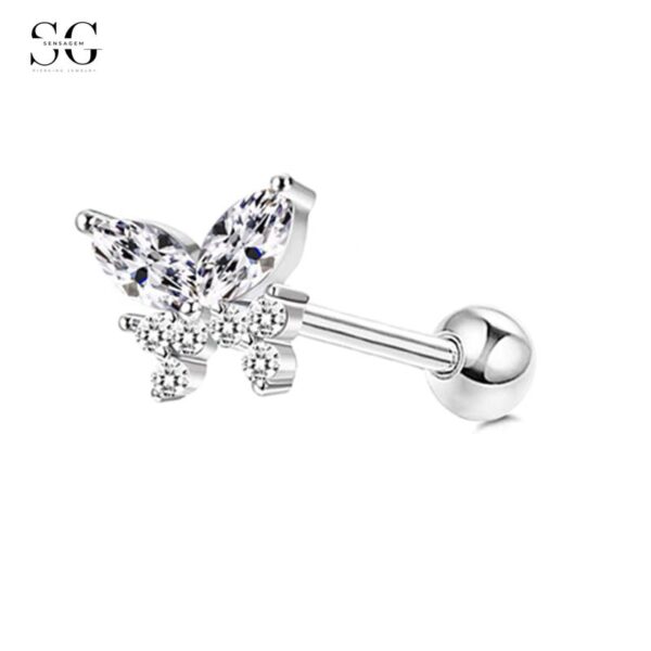 Sensagem SG552 Stainless Steel Stud Earrings with Zircon Gemstones - Image 9