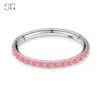 Sensagem SG554 Stainless Steel Nose Ring with Zircon Stones, 1.2*6mm~1.2*12mm - Image 2