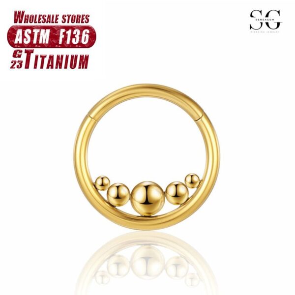 Sensagem SG556 F136 Titanium Nose Ring, Welded Ball, 1.2*8mm & 1.2*10mm - Image 2