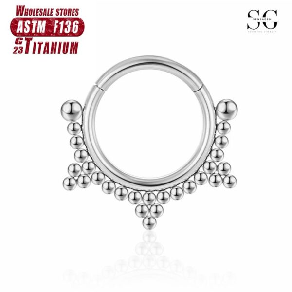 Sensagem SG559 F136 Implant-Grade Titanium Nose Ring, 1.2*8-12mm