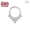 Sensagem SG561 F136 Titanium Nose Ring with Zirconia, Closed Design, 1.2*8-12mm - Image 2