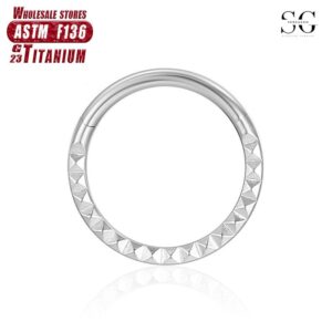 Sensagem SG562 F136 Titanium Sømløs næsering, CNC udskåret, 1.2*8-10mm