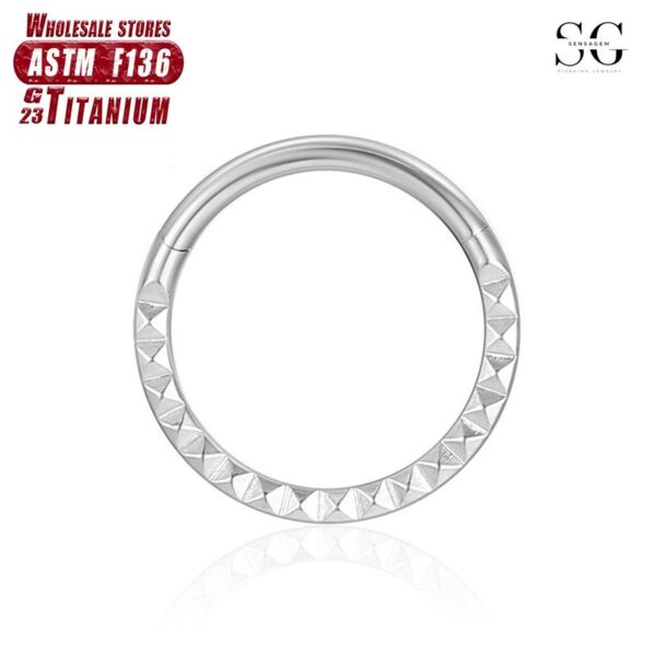 Sensagem SG562 F136 Titanium Seamless Nose Ring, CNC Carved, 1.2*8-10mm