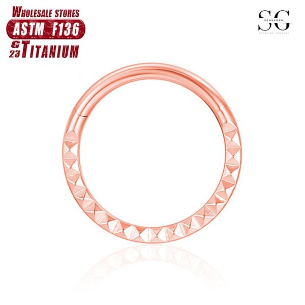 Sensagem SG562 F136 Titanium Seamless Nose Ring, CNC Carved, 1.2*8-10mm - Image 2