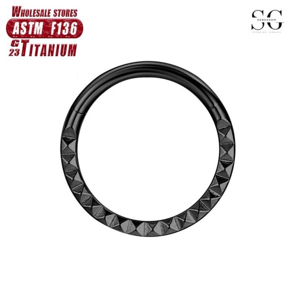 Sensagem SG562 F136 Titanium Seamless Nose Ring, CNC Carved, 1.2*8-10mm - Image 3