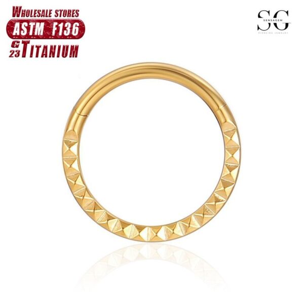 Sensagem SG562 F136 Titanium Seamless Nose Ring, CNC Carved, 1.2*8-10mm - Image 4