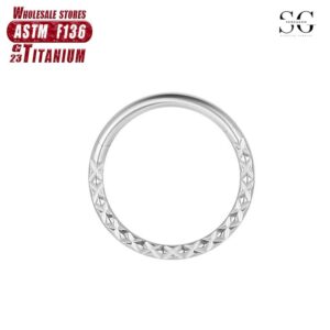 Sensagem SG563 F136 Titanium Sømløs næsering, CNC udskåret, 1.2*8-10mm