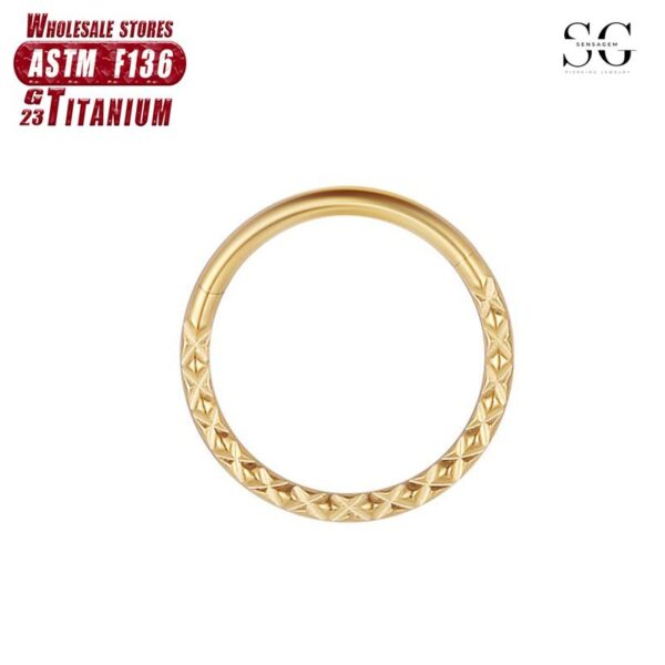 Sensagem SG563 F136 Titanium Seamless Nose Ring, CNC Carved, 1.2*8-10mm - Image 4