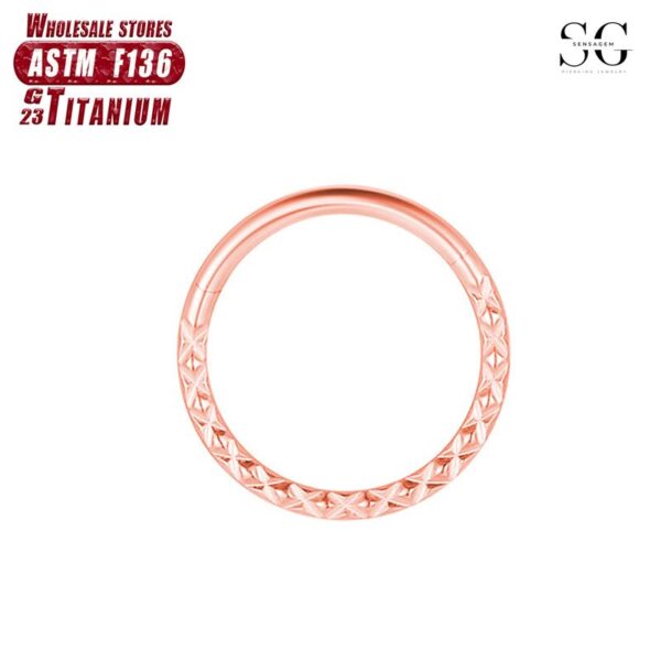 Sensagem SG563 F136 Titanium Seamless Nose Ring, CNC Carved, 1.2*8-10mm - Image 2