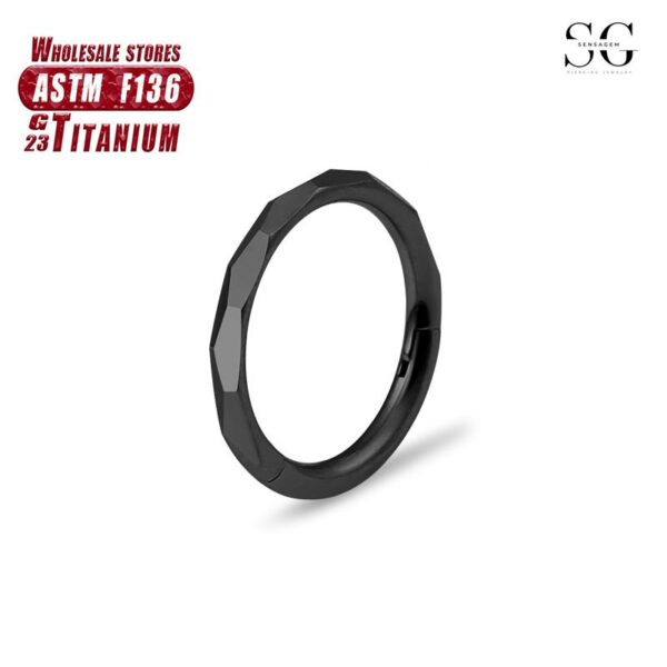 Sensagem SG564 F136 Titanium Seamless Nose Ring, CNC Carved, 1.2*8-10mm - Image 3