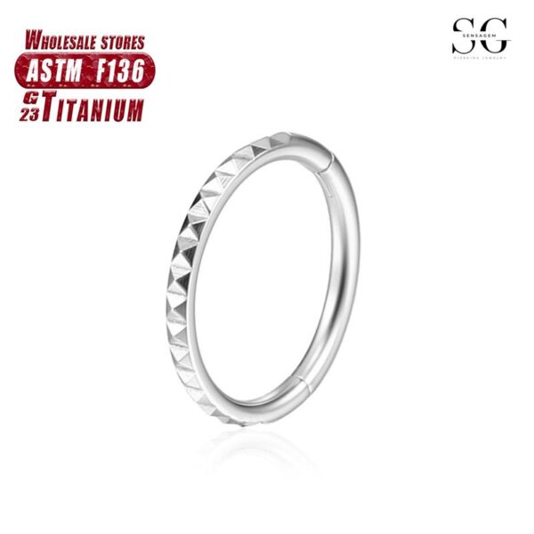 Sensagem SG565 F136 Titanium Seamless Nose Ring, CNC Carved, 1.2*8-10mm