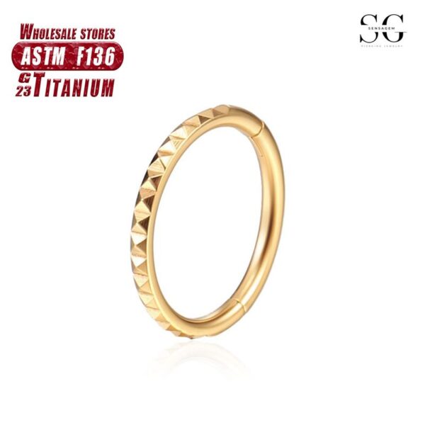 Sensagem SG565 F136 Titanium Seamless Nose Ring, CNC Carved, 1.2*8-10mm - Image 4