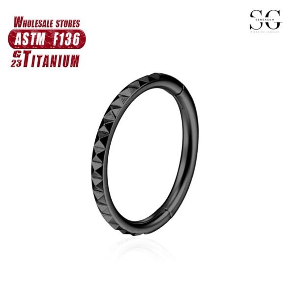 Sensagem SG565 F136 Titanium Seamless Nose Ring, CNC Carved, 1.2*8-10mm - Image 3