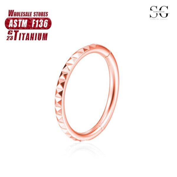 Sensagem SG565 F136 Titanium Seamless Nose Ring, CNC Carved, 1.2*8-10mm - Image 2