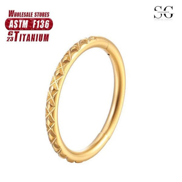 Sensagem SG566 F136 Titanium Seamless Nose Ring, CNC Carved, 1.2*8-10mm - Image 4