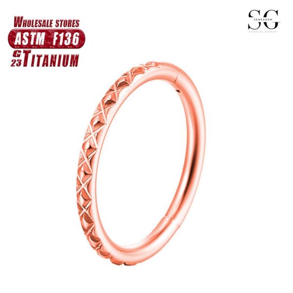 Sensagem SG566 F136 Titanium Seamless Nose Ring, CNC Carved, 1.2*8-10mm - Image 2