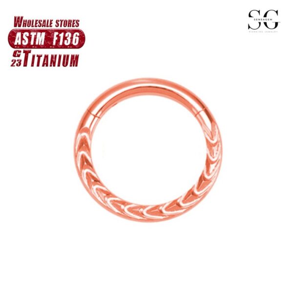 Sensagem SG568 F136 Titanium Seamless Nose Ring, CNC Carved, 1.2*8-10mm - Image 3