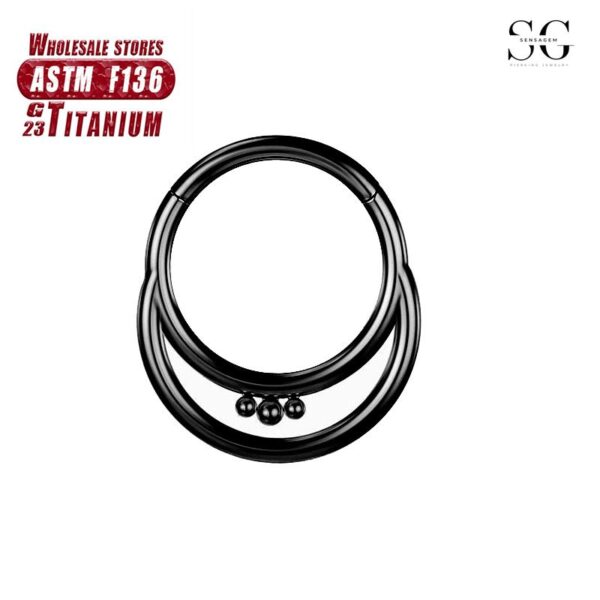 Sensagem SG569 F136 Titanium Nose Ring with Welded Titanium Ball, 1.2*6-10mm - Image 3