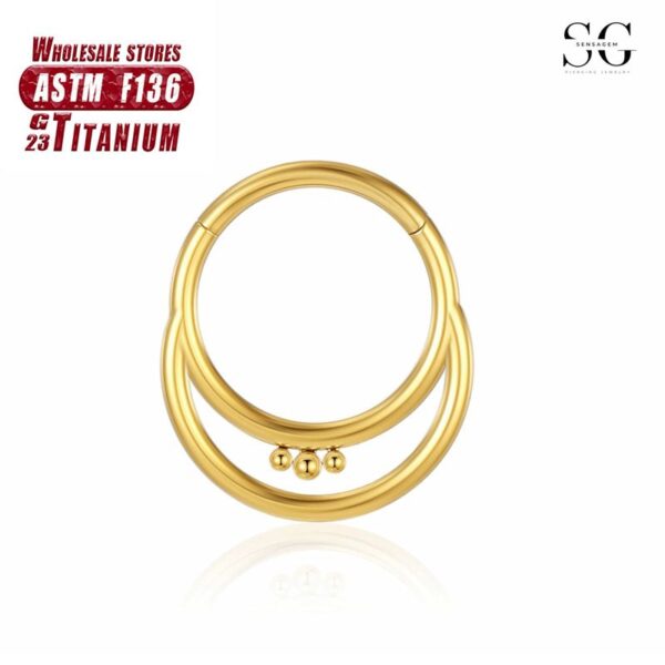 Sensagem SG569 F136 Titanium Nose Ring with Welded Titanium Ball, 1.2*6-10mm - Image 2