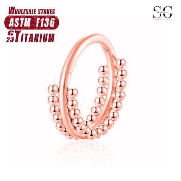 Sensagem SG571 F136 Titanium Double-Layer Nose Ring with Welded Ball - Image 4