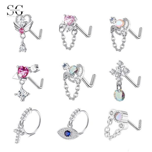 Sensagem SG550 Stainless Steel Nose Studs, Hypoallergenic, 4 Colors