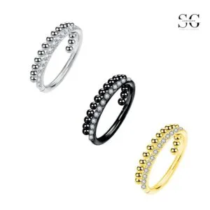 SGYS2031: 16G 316L Anello naso a cerniera in acciaio inossidabile con sfera laterale e pietra zircone