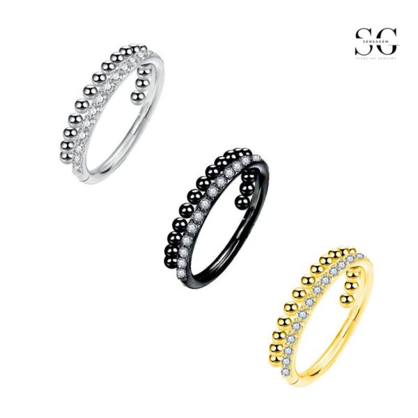 SGYS2031: 16G 316L Stainless Steel Hinged Nose Ring with Side Ball and Zircon Stone