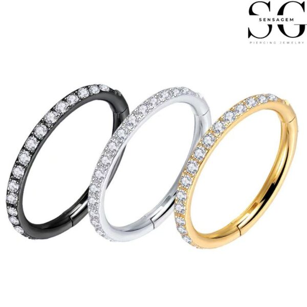 SGYS2028 - Premium Zircon-Studded Closed Nose Ring