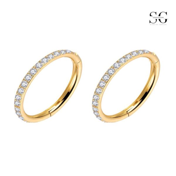 SGYS2028 - Premium Zircon-Studded Closed Nose Ring - Image 2