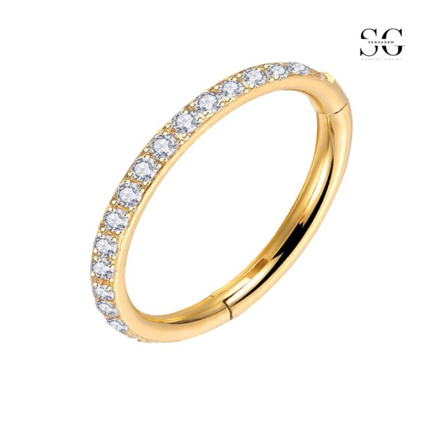 SGYS2028 - Premium Zircon-Studded Closed Nose Ring - Image 5