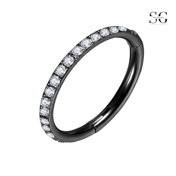 SGYS2028 - Premium Zircon-Studded Closed Nose Ring - Image 3