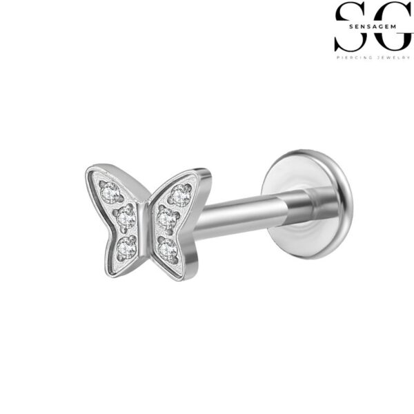 SGYS1065 Internal Thread Labret – F136 Titanium Butterfly Design Body Jewelry