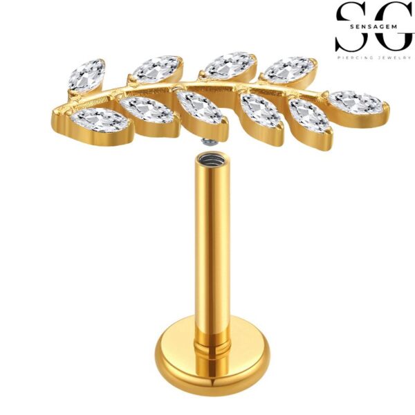 SGYS1066 Internal Thread Labret – F136 Titanium Tree Branch Design Body Piercing Jewelry - Image 2