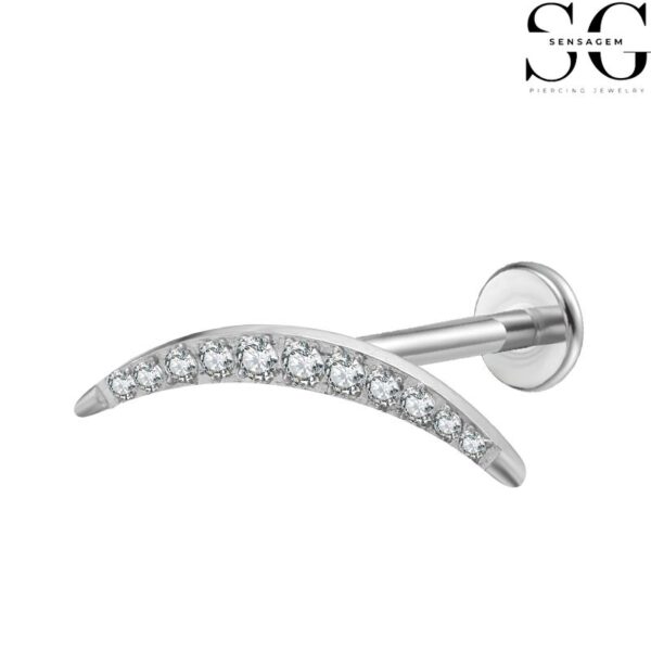 SGYS1067 Internal Thread Labret – F136 Titanium Scimitar Design Body Jewelry Factory