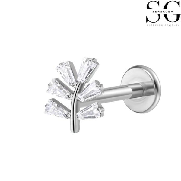 SGYS1073 Five Gem Internal Thread Labret – F136 Titanium