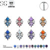 G23 Titanium Threaded Labrets with Zircon or Opal – F136 Implant-Grade Body Piercing Jewelry1