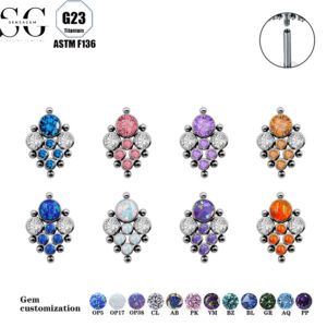 G23 Labrets Titanium με ζιρκόνιο ή Opal-F136 εμφυτεύματος σώματος Piercing Jewelry1