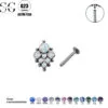 G23 Titanium Threaded Labrets with Zircon or Opal – F136 Implant-Grade Body Piercing Jewelry2